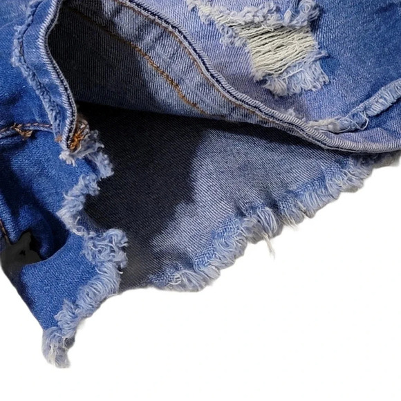 KANCAN Women's Regular Distressed Mid Rise KC11143ML Jean Shorts Size 25 - Picture 7 of 16